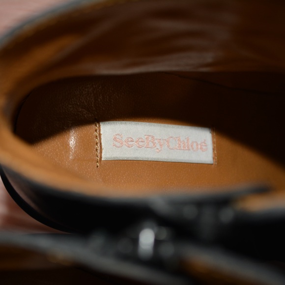 Host PICK 🎆 See by Chloe  Black Wedge Ankle Boots with Fringe - Picture 15 of 16